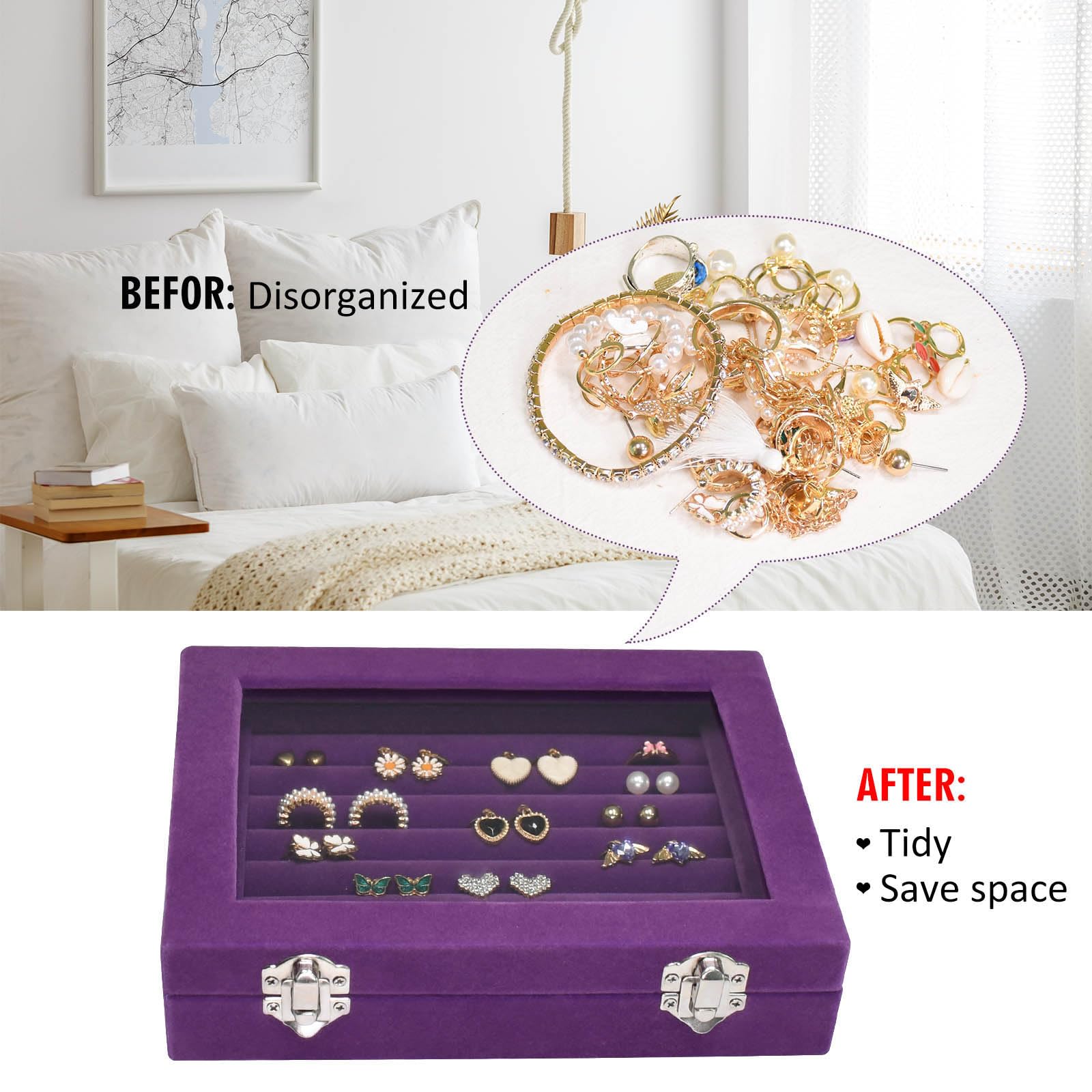 Amazon｜Vicoter リングオーガナイザートレイ 7スロット ベルベット